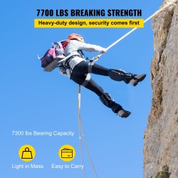 Kaksoislohkotalja taotusta alumiinista polyesteriköydellä 12 mm 61 m 35 kN