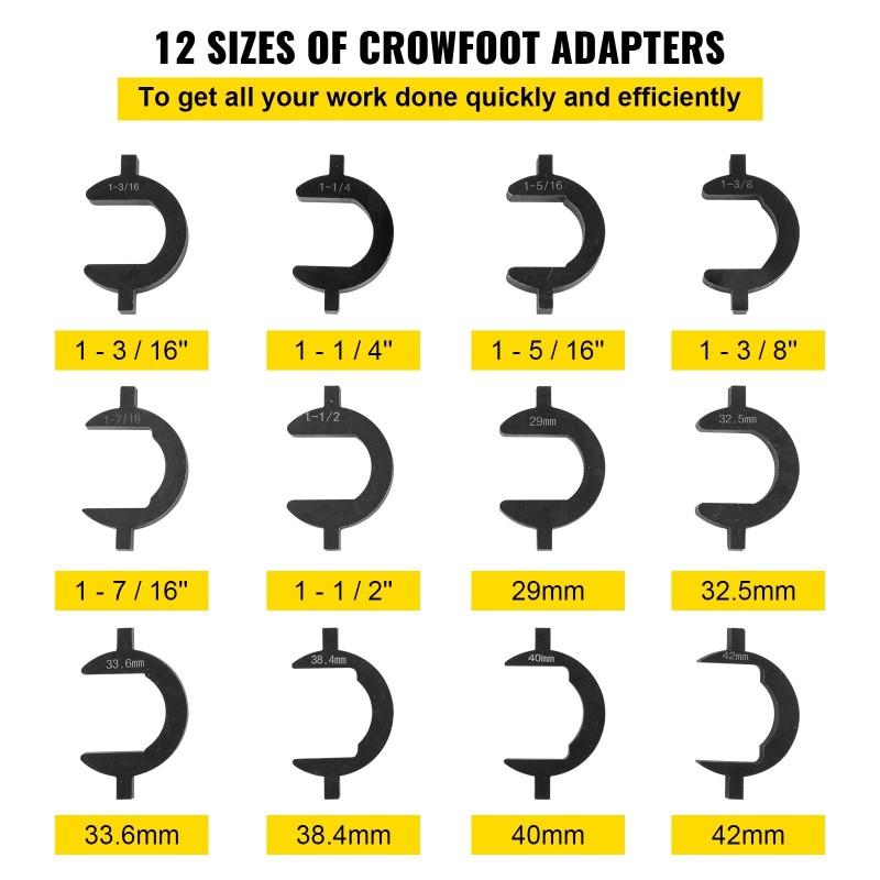 Sisäraidetangon irrotustyökalu kestävä teräsrakenne kaksitoista adapteria puoli tuuman liitäntä säilytyslaukku