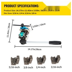 Jarruputken laippatyökalu 45 asteen yksöis-, kaksois- ja kuplalaipoille 3/16–3/8 tuumaisille