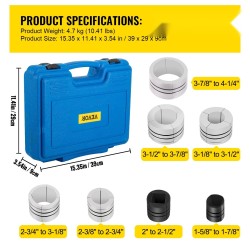 Hydraulinen pakoputkien laajennussarja 4,1-10,8 cm 10 tonnin alumiiniseos ja teräs