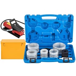 Hydraulinen pakoputken laajenninsarja 4 1 10 8 cm 10 tonnin jalkapumpulla alumiini ja teräs säilytyslaukuilla