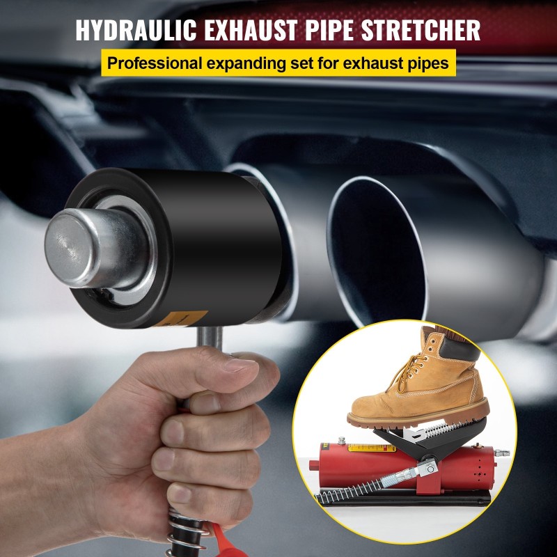 Hydraulinen pakoputken laajenninsarja 4,1–10,8 cm 10 tonnin jalkapumpulla alumiini ja teräs säilytyslaukuilla