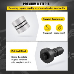 Pakoputken venytys- ja laajennussarja teräs- ja alumiiniseoksesta 1-5/8"–4-1/4" 7-osainen