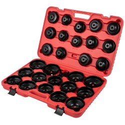 Öljynsuodattimen matalaprofiilinen teräshylsysarja 30 osaa 3 8 tuuman kara musta pinnoite kantolaukku