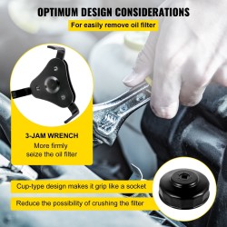 Öljynsuodattimen matalaprofiilinen teräshylsysarja 30 osaa 3/8-tuuman kara musta pinnoite kantolaukku