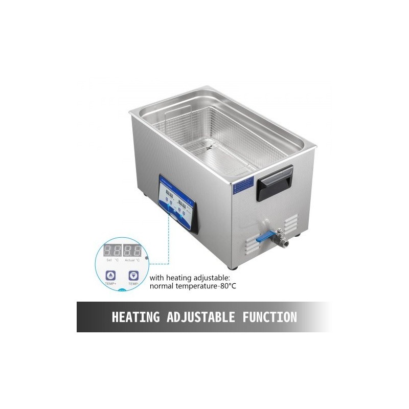 Ultraäänipesuri 30L SUS304 ruostumaton teräs koruille ja pienosille