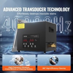 Ultraäänipesuri 10L ruostumattomasta teräksestä 40kHz 240W 600W lämmitys degasointi hellävarainen digitaalinen ajastin