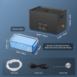 Ultraäänipesuri 30 litran ruostumattomasta teräksestä valmistettu 40 kHz 600 W digitaalinen ajastin