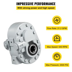 Hammaspyörähydraulipumppu traktorin voimanottoon 21,2 GPM 540 RPM SAE16 SAE12 rautarunko