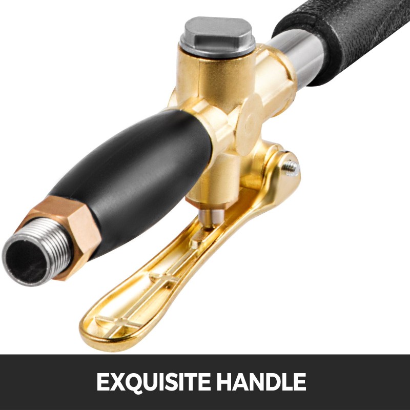 Laasti ja betoniruiskupistooli ruostumattomasta teräksestä neljällä suuttimella kahvalla