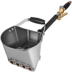 Laasti ja betoniruiskupistooli ruostumattomasta teräksestä neljällä suuttimella kahvalla