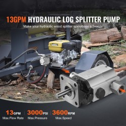 Hydraulinen hammaspyöräpumppu alumiiniseos 13GPM 3000PSI 1 tuuman sisääntulo 1/2 tuuman NPT ulostulo