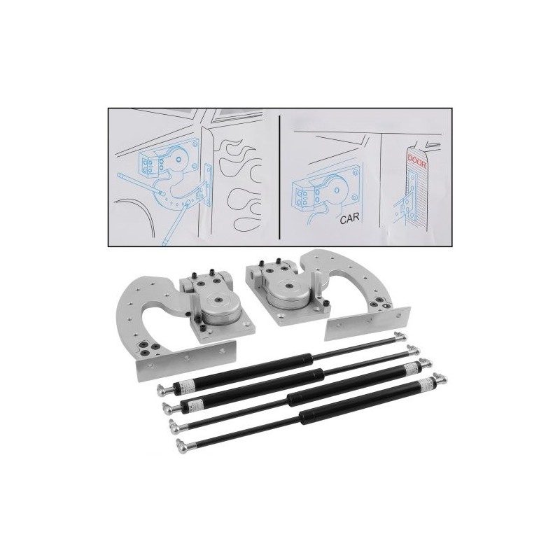 Pystysuuntainen oviasennussarja teräs pari saranaa neljä tukivartta yleissovitteinen autoihin