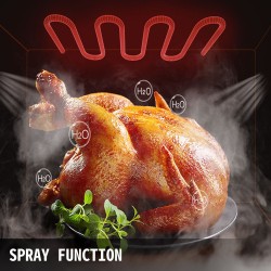 Pöytätason kiertoilmauuni ruostumatonta terästä 60 l 4-tasoinen ruiskutustoiminnolla