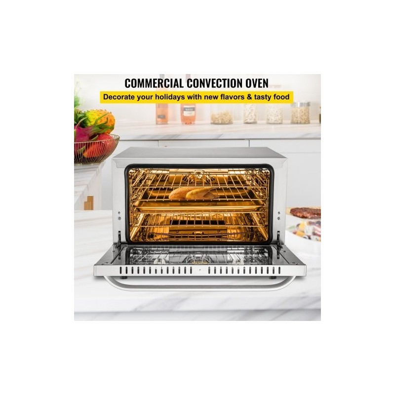 Kiertolämpöuuni 47 l 1600 W ruostumatonta terästä työtasolle 4 tasoa