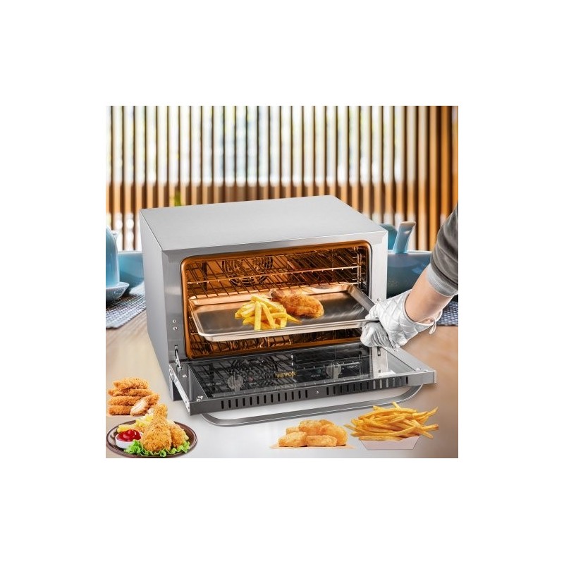 Kiertolämpöuuni 47 l 1600 W ruostumatonta terästä työtasolle 4 tasoa