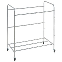 Pyykkilajittelukärry neljällä irrotettavalla kangaspussilla rautarunko lukittavat pyörät