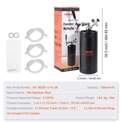 Minitynnyri 4L ruostumaton teräs paineistettu hanalla paineensäätimellä ja painemittarilla vuotamattomalla tiivistyksellä