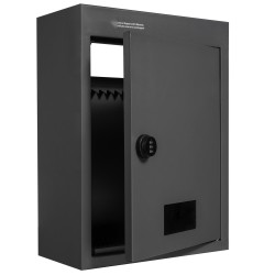 Seinäasennettava läpivientipostilaatikko jauhemaalattu teräs 320×158×430 mm musta koodilukolla