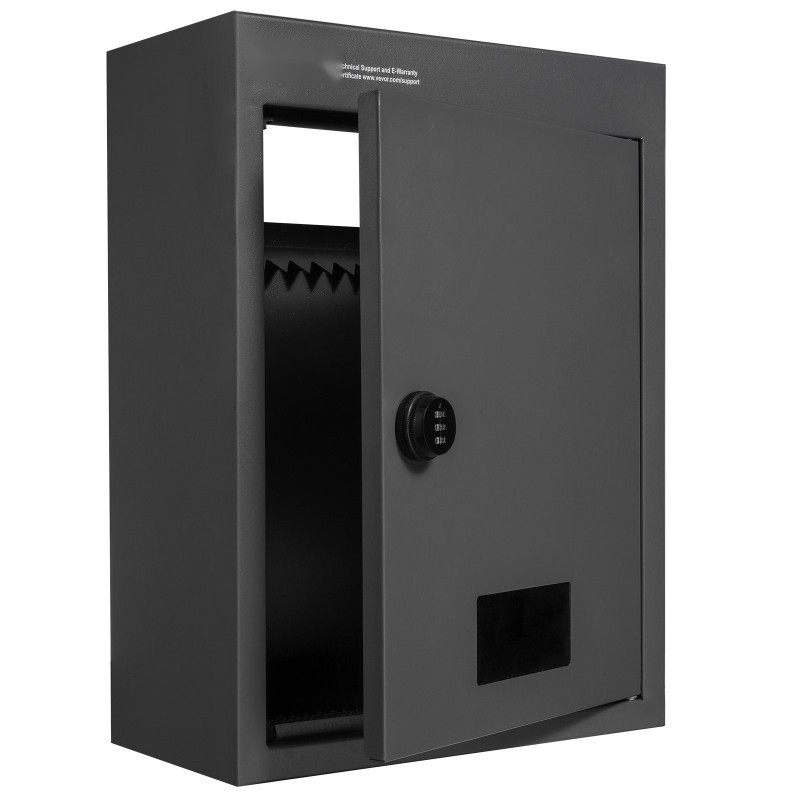 Seinäasennettava läpivientipostilaatikko jauhemaalattu teräs 320×158×430 mm musta koodilukolla