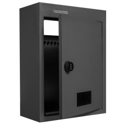 Seinäasennettava läpivientipostilaatikko jauhemaalattu teräs 320×158×430 mm musta koodilukolla