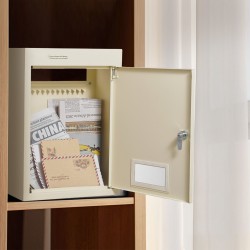 Seinän läpi asennettava postilaatikko raskas teräslevy 70–200 mm seinälle yhdistelmälukolla beige