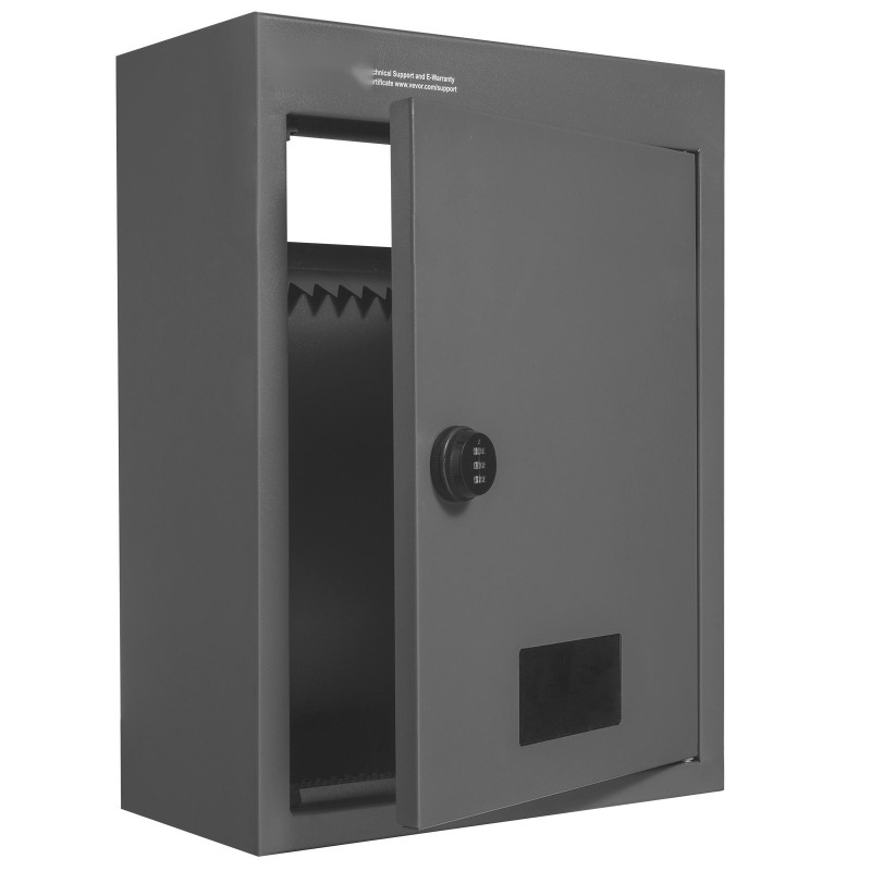 Seinään asennettava teräksinen postilaatikko koodilukolla 320×158×430 mm seinänpaksuus 70–200 mm tummanharmaa