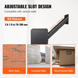 Läpivientipostilaatikko raskasta teräslevyä 330×178×430 mm musta yhdistelmälukolla säänkestävä