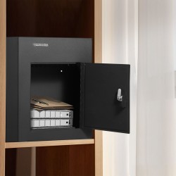 Läpivientipostilaatikko raskasta teräslevyä 330×178×430 mm musta yhdistelmälukolla säänkestävä