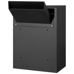 Läpivientipostilaatikko raskasta teräslevyä 330×178×430 mm musta yhdistelmälukolla säänkestävä