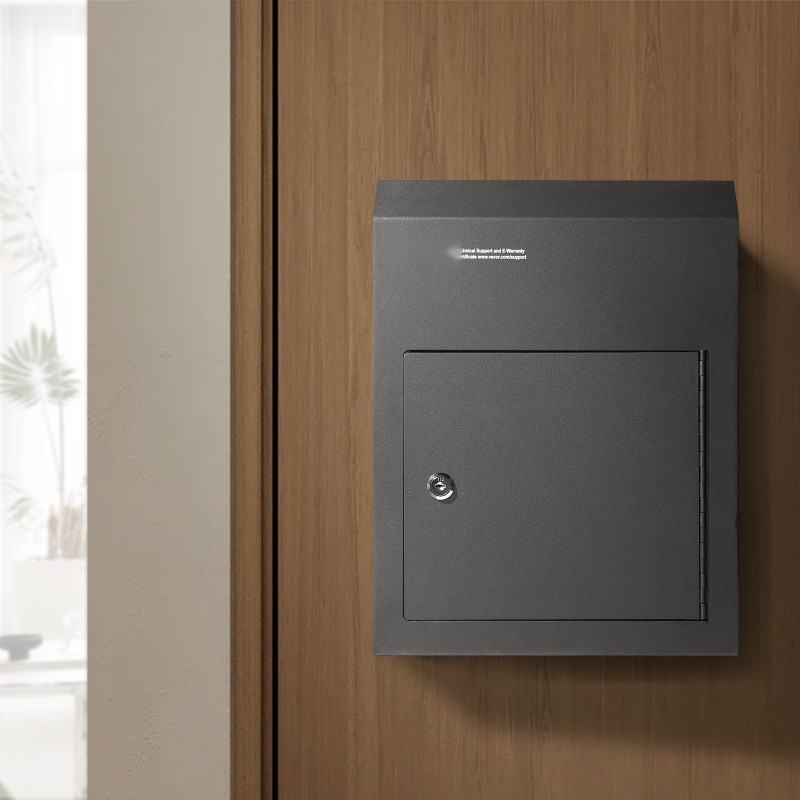 Oven läpi asennettava lukittava avain ja postilaatikko raskas teräslevy 304×150×405mm musta