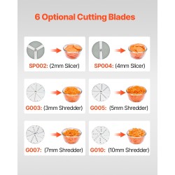 Vihannes- ja hedelmäpilkkomakone ruostumaton teräs kaksi syöttöaukkoa kuusi terää