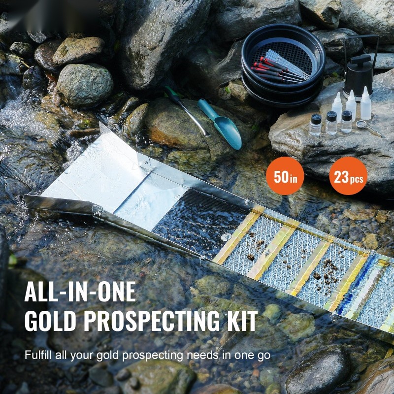 Kullanhuuhdontasetti 23 osaa alumiininen 127 cm vesipato