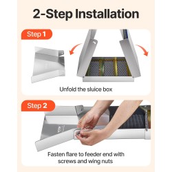 Huuhtelukouru alumiiniseoksesta 50 tuumaa taittuva kevyt kullanhuuhdontaan