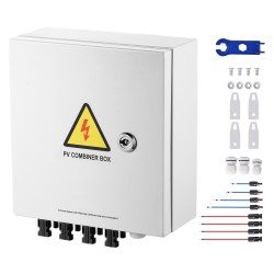 PV-yhdistinkotelo teräskotelo 4 tuloa 1 lähtö IP65 15A sulake 63A pääkytkin