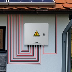 PV-yhdistinkotelo teräskuori 6 tuloa 1 lähtö 15A sulakkeet 125A pääkatkaisija IP65