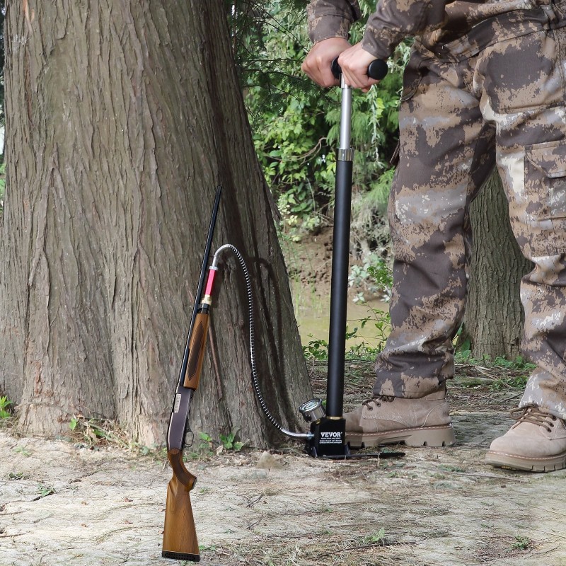 PCP-käsipumppu 4-vaiheinen 4500 PSI ruostumaton teräs alumiiniseos öljy-kosteussuodatin painemittarilla