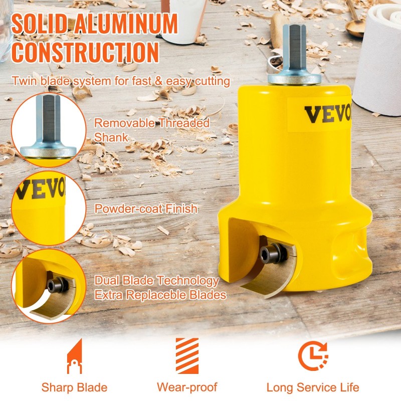 Tapinleikkuri alumiini ja teräs 25,4 mm ja 50,8 mm 6 terää puutöihin