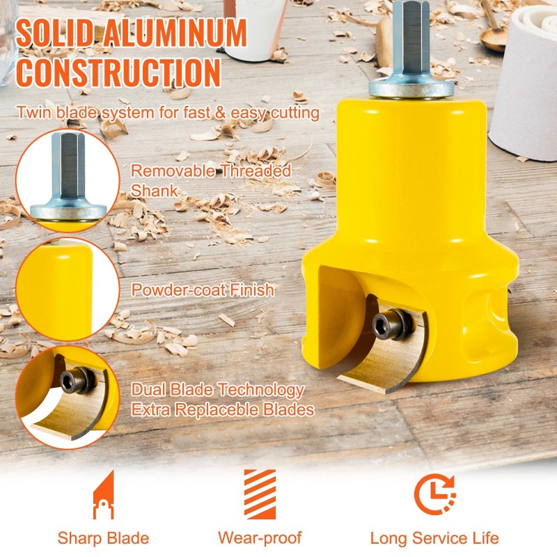 Tappiterä alumiini ja teräs 38 mm 4 terää hirsikalusteiden tekoon