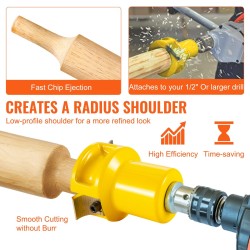 Tappiterä alumiini ja teräs 38 mm 4 terää hirsikalusteiden tekoon