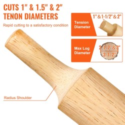 Tappiteräsarja alumiini- ja teräsrunkoinen 25,4 38 50,8 mm pyörötappeihin kaarevilla kaksoisterillä