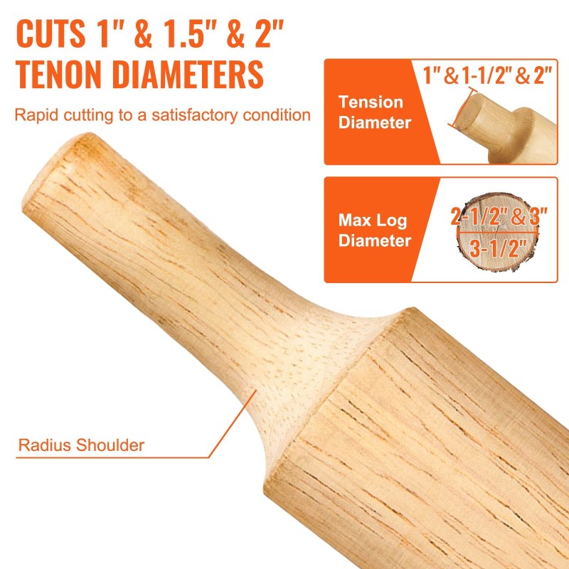 Tappiteräsarja alumiini- ja teräsrunkoinen 25,4 38 50,8 mm pyörötappeihin kaarevilla kaksoisterillä