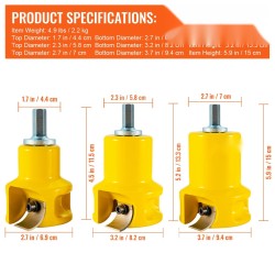 Tappiteräsarja alumiini- ja teräsrunkoinen 25,4 38 50,8 mm pyörötappeihin kaarevilla kaksoisterillä