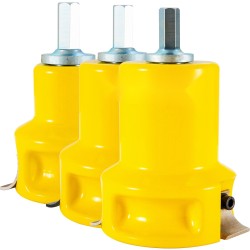 Tappiteräsarja alumiini- ja teräsrunkoinen 25,4 38 50,8 mm pyörötappeihin kaarevilla kaksoisterillä