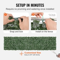 Tekoköynnösseinä 1 x 4 m silkkikangaslehdillä PE-verkko vahvistetuin liitoksin ulkokäyttöön