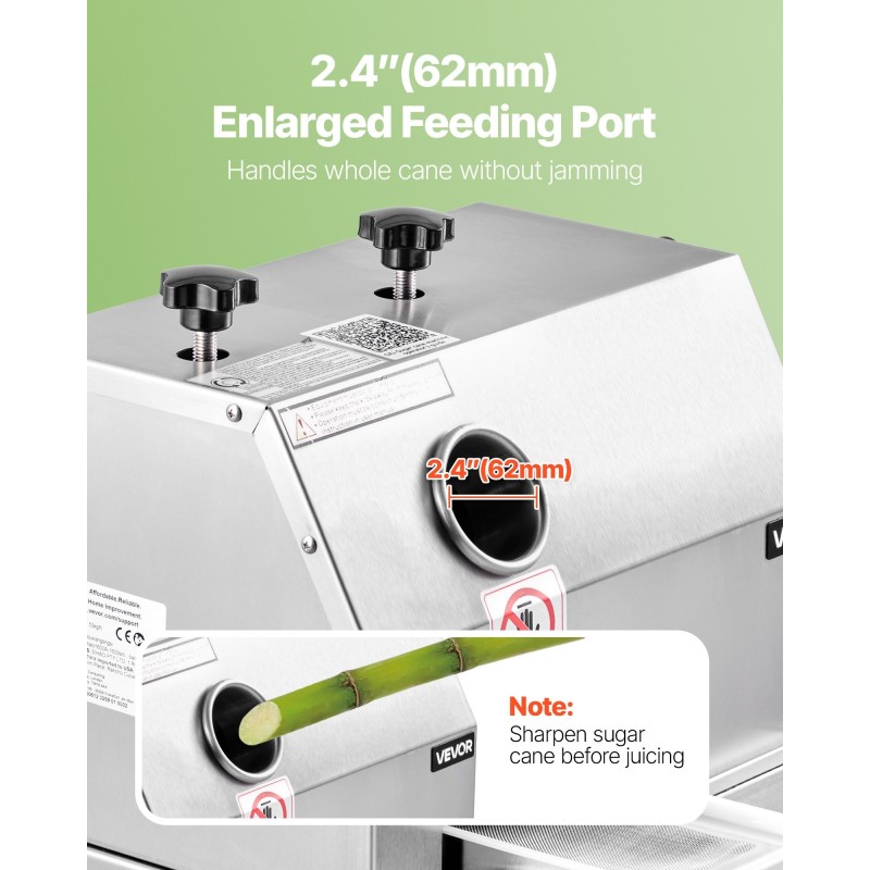 Manuaalinen sokeriruokomehupuristin ruostumatonta terästä 3 rullaa käsikampilla 110 paunaa tunnissa