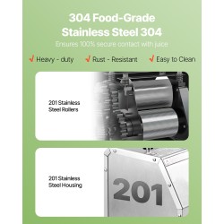 Manuaalinen sokeriruokomehupuristin ruostumatonta terästä 3 rullaa käsikampilla 110 paunaa tunnissa