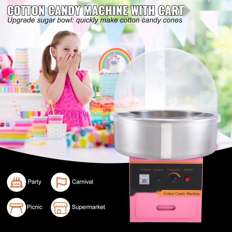 Hattarakone 1000 W läpinäkyvällä suojakuvulla pinkki ruostumaton säilytyslaatikko 6 kpl/min