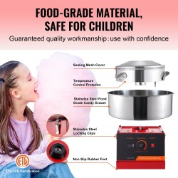 Sähkökäyttöinen hattarakone 1000W elintarvikekelpoinen ruostumaton teräskulho 6 kpl/min punainen