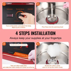 Sähköinen hattarakone tuhannen watin ruostumaton teräskulho suojakupulla kuusi annosta minuutissa punainen